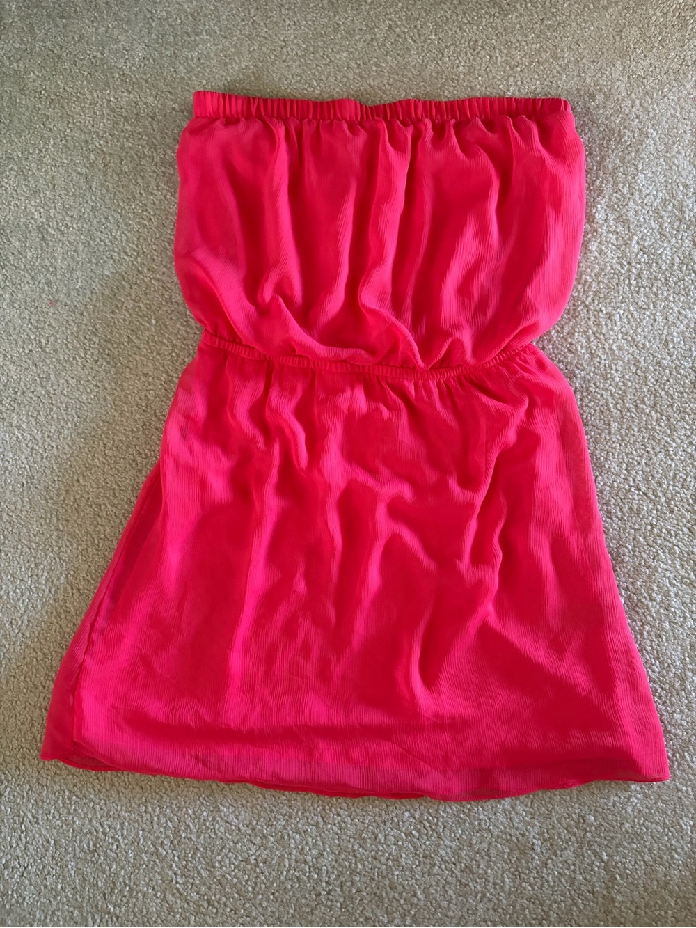 Express Strapless Dress in Bright Pink